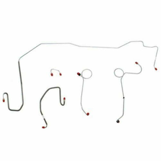 1970-71 Dodge Challenger Front Brake Line Kit Power Disc Brakes Stainless EKT7005SS - Front Lines Car Part People