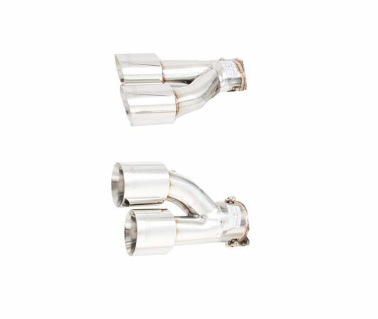 XFORCE Exhaust ES-FM15-QT - SS Round Angle Cut Weld-On Quad Exhaust Tips