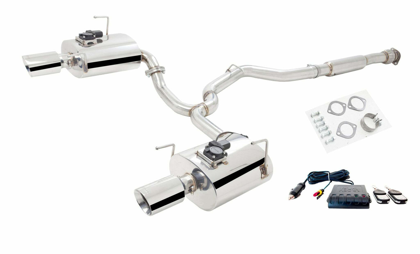 XFORCE ES-SW20-VMK-CBS Varex 304 SS High Flow Cat-Back Exhaust w/Split Rear Exit