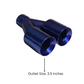 Dual Round Double Wall Straight Cut Tip Powered Coat JDM Blue-ET-0251BL
