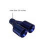 2.5" ID/3.5" OUT/10.25" Dual Round Double Wall Straight Cut Tip-Blue ET-0251BLU