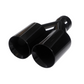 Dual Round Double Wall Straight Cut Tip Powered Coat Gloss Black-ET-0251GB