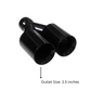 Dual Round Double Wall Straight Cut Tip Powered Coat Gloss Black-ET-0251GB