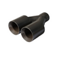 Dual Round Double Wall Straight Cut Tip Powered Coat Gun Metal Grey-ET-0251GY
