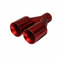 Dual Round Double Wall Straight Cut Tip Powered Coat JDM Red ET-0251RD
