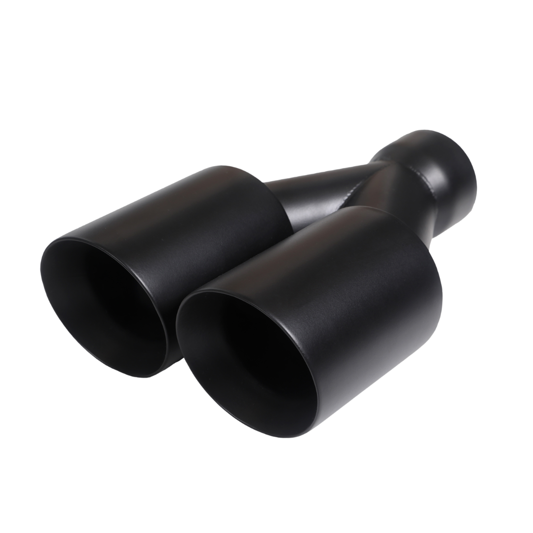 Dual Round Double Wall Straight Cut Tip Powered Coat Satin Black-ET-0251SB