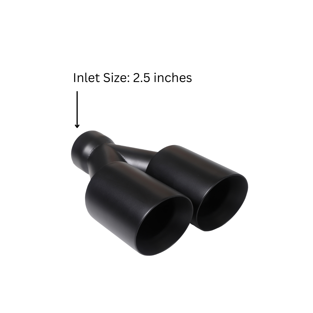 Dual Round Double Wall Straight Cut Tip Powered Coat Satin Black-ET-0251SB