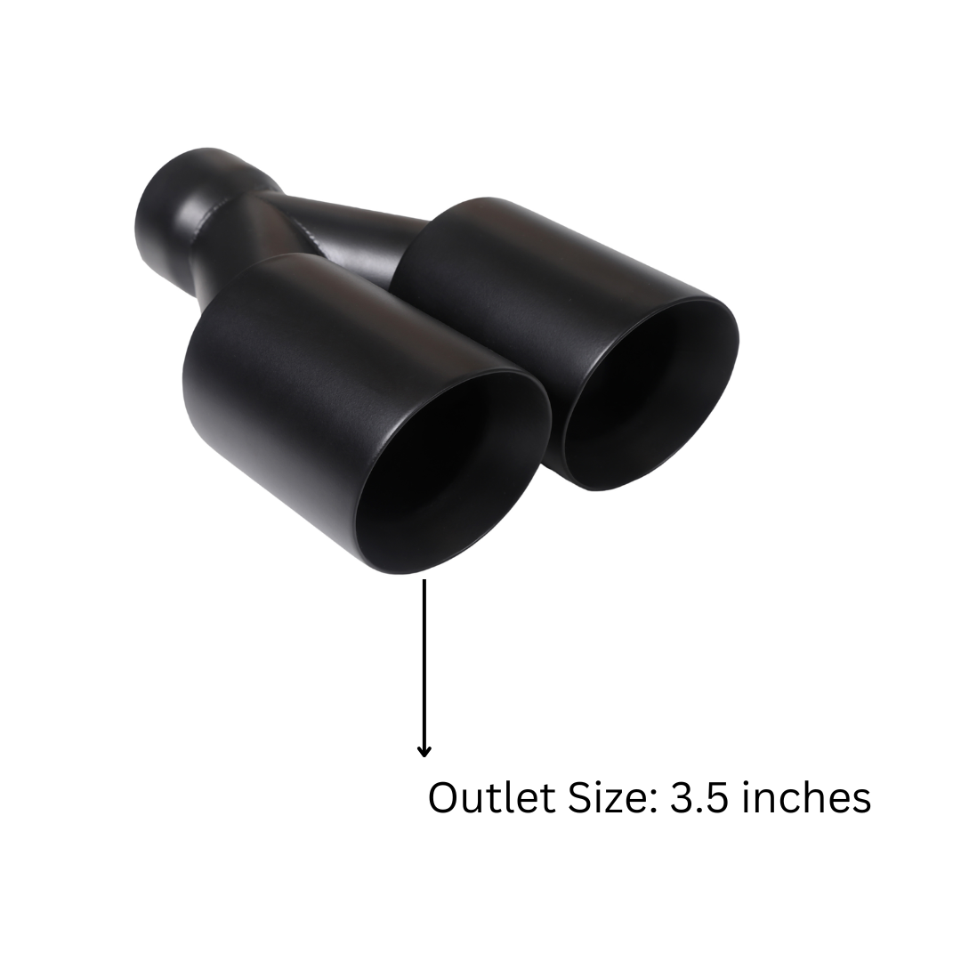 Dual Round Double Wall Straight Cut Tip Powered Coat Satin Black-ET-0251SB