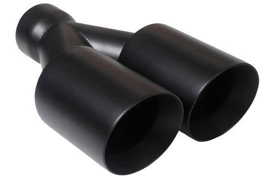Dual Round Double Wall Straight Cut Tip Powered Coat Satin Black-ET-0251SB
