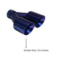 Dual Round Double Wall Slant Cut Tip Powered Coat JDM Blue-ET-025BL