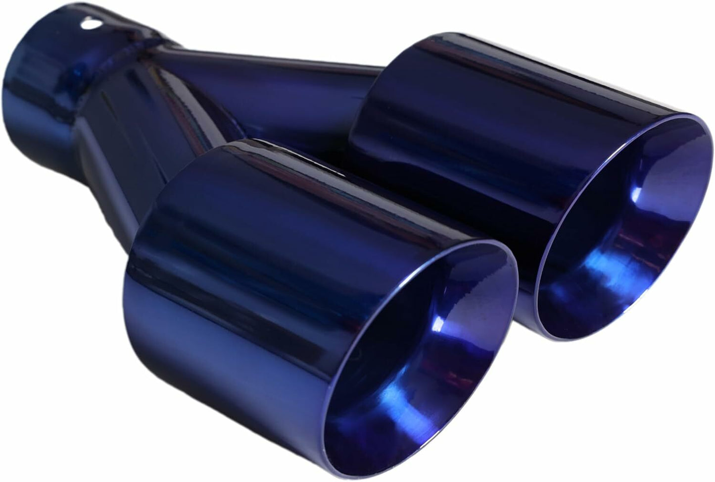 2.5" ID/3.5" OUT/10.25" Dual Round Double Wall Slant Cut Tip-Blue ET-025BLU