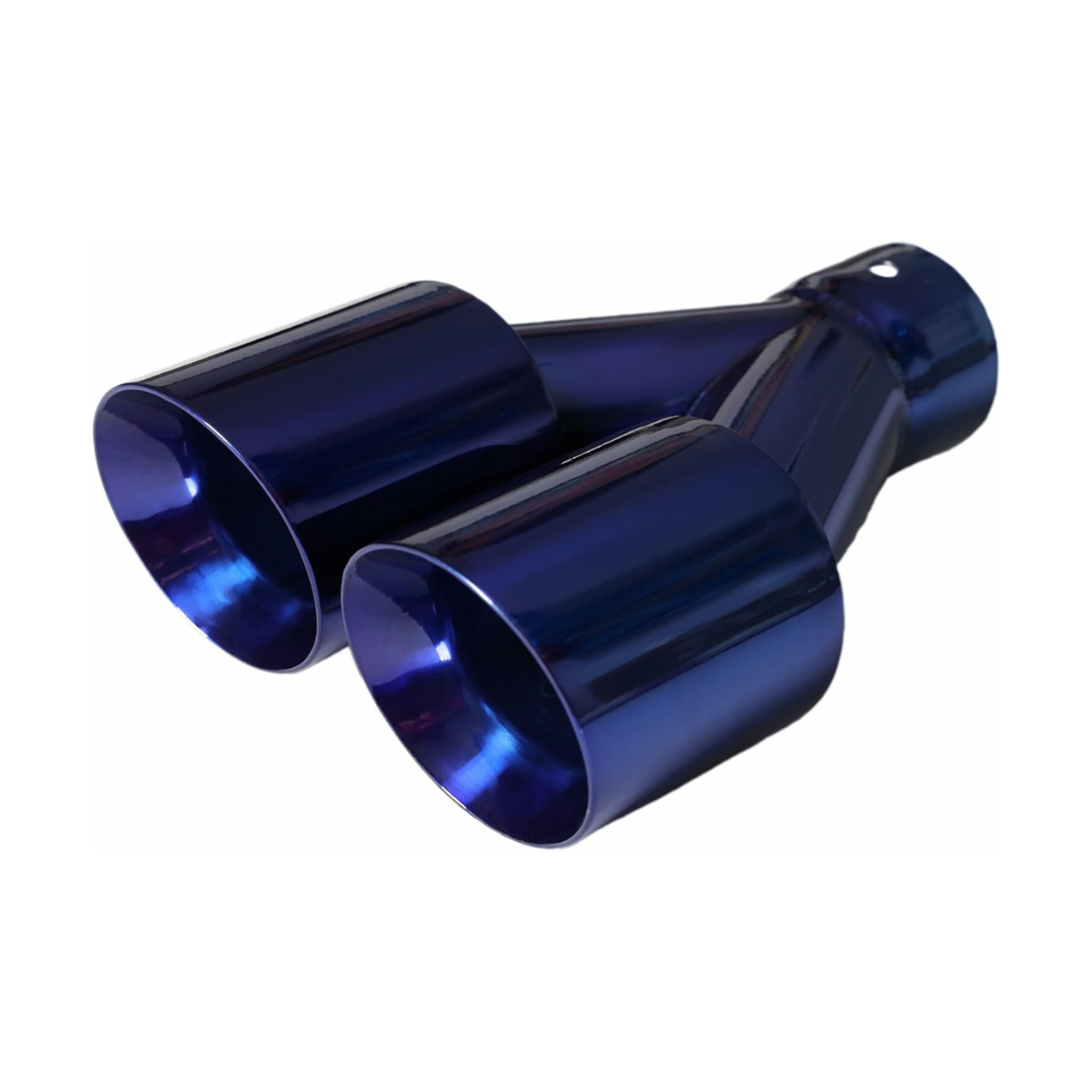 2.5" ID/3.5" OUT/10.25" Dual Round Double Wall Slant Cut Tip-Blue ET-025BLU