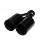 Dual Round Double Wall Slant Cut Tip Powered Coat Gloss Black-ET-025GB