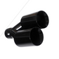 Dual Round Double Wall Slant Cut Tip Powered Coat Gloss Black-ET-025GB