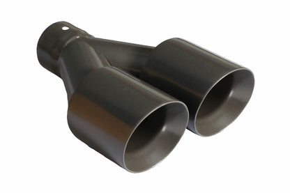 Dual Round Double Wall Slant Cut Tip Powered Coat Gun Metal Grey-ET-025GY