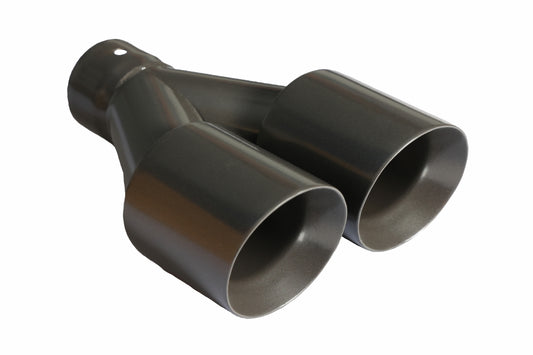 Dual Round Double Wall Slant Cut Tip Powered Coat Gun Metal Grey-ET-025GY
