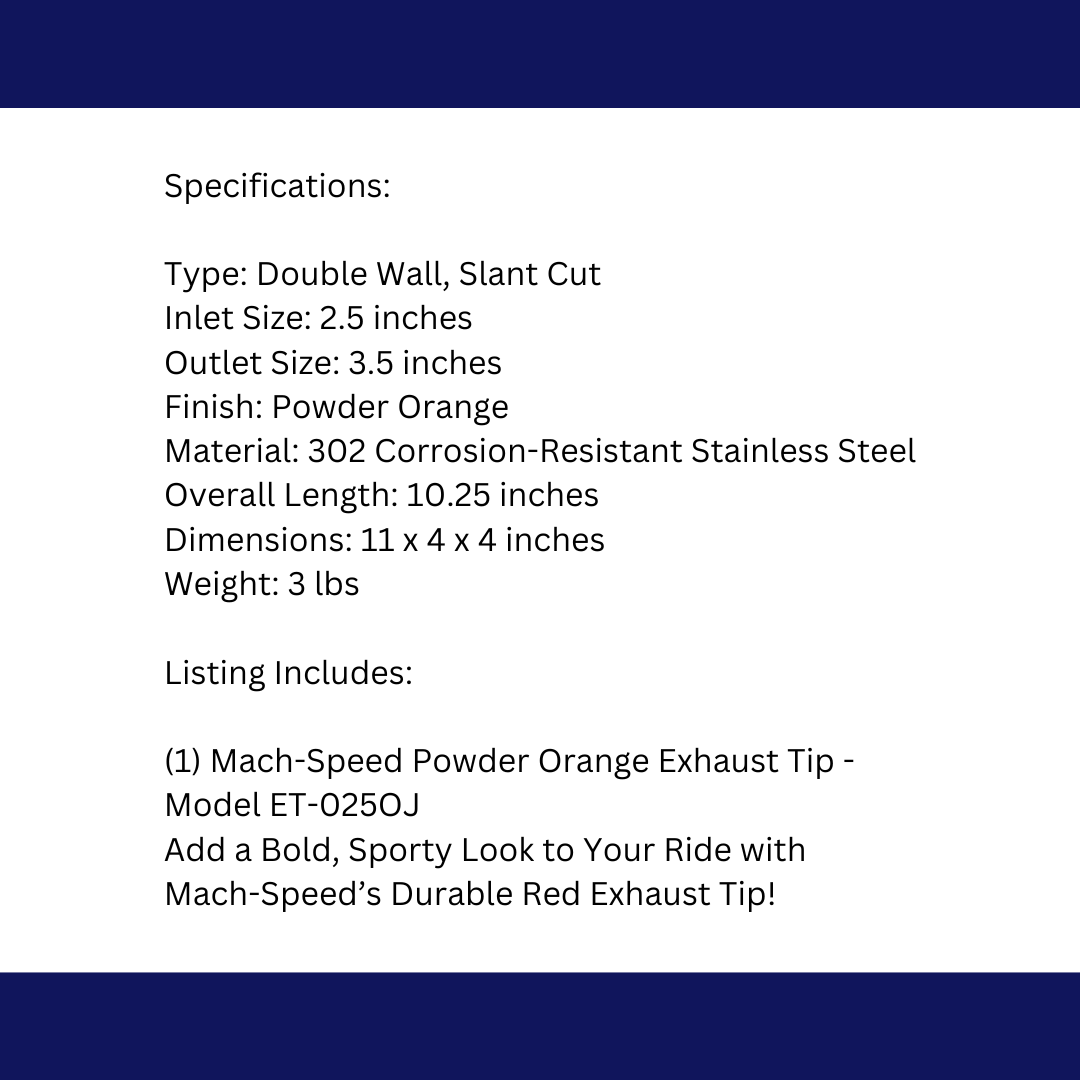Dual Round Double Wall Slant Cut Tip Powered Coat Orange-ET-025OJ