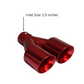 Dual Round Double Wall Slant Cut Tip 2.5" Inlet Powder Coat JDM Red ET-025RD