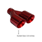 Dual Round Double Wall Slant Cut Tip 2.5" Inlet Powder Coat JDM Red ET-025RD