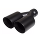 Dual Round Double Wall Slant Cut Tip Powered Coat Satin Black -ET-025SB