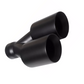 Dual Round Double Wall Slant Cut Tip Powered Coat Satin Black -ET-025SB