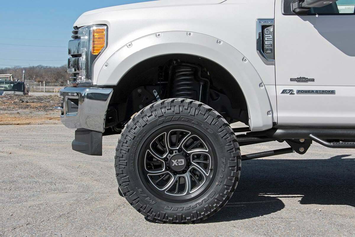 Fits Ford F-250/F-350 SD (17-22) Pocket Fender Flares D1 Stone Gray F-F21112-D1