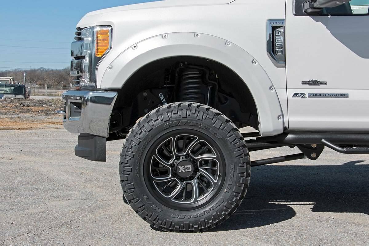 Fits Ford F-250 SD (17-22) Pocket Fender Flares YZ Oxford White F-F21112-YZ