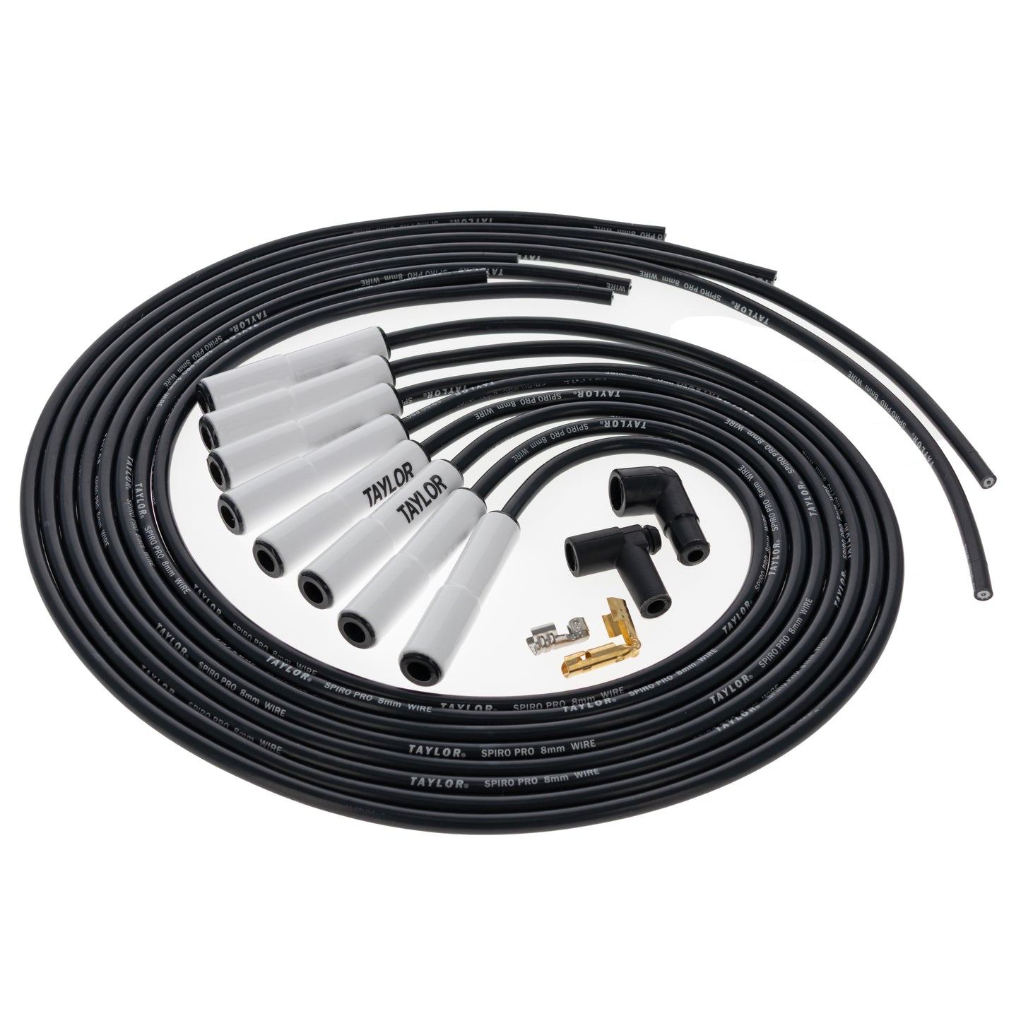 Spark Plug Wire Set Universal 8mm Stainless Steel Spiral Wound Suppression 75055