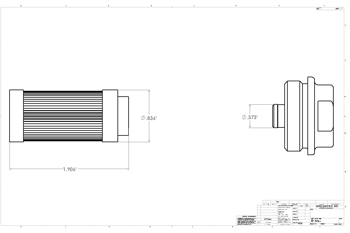 Fuel Filter Element High Flow Fuel System Universal Fit Aeromotive 12603-BGPL