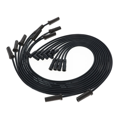 Spark Plug Wire Set Universal 8.2mm Silicone Thundervolt 40 ohm/ft Black 82045