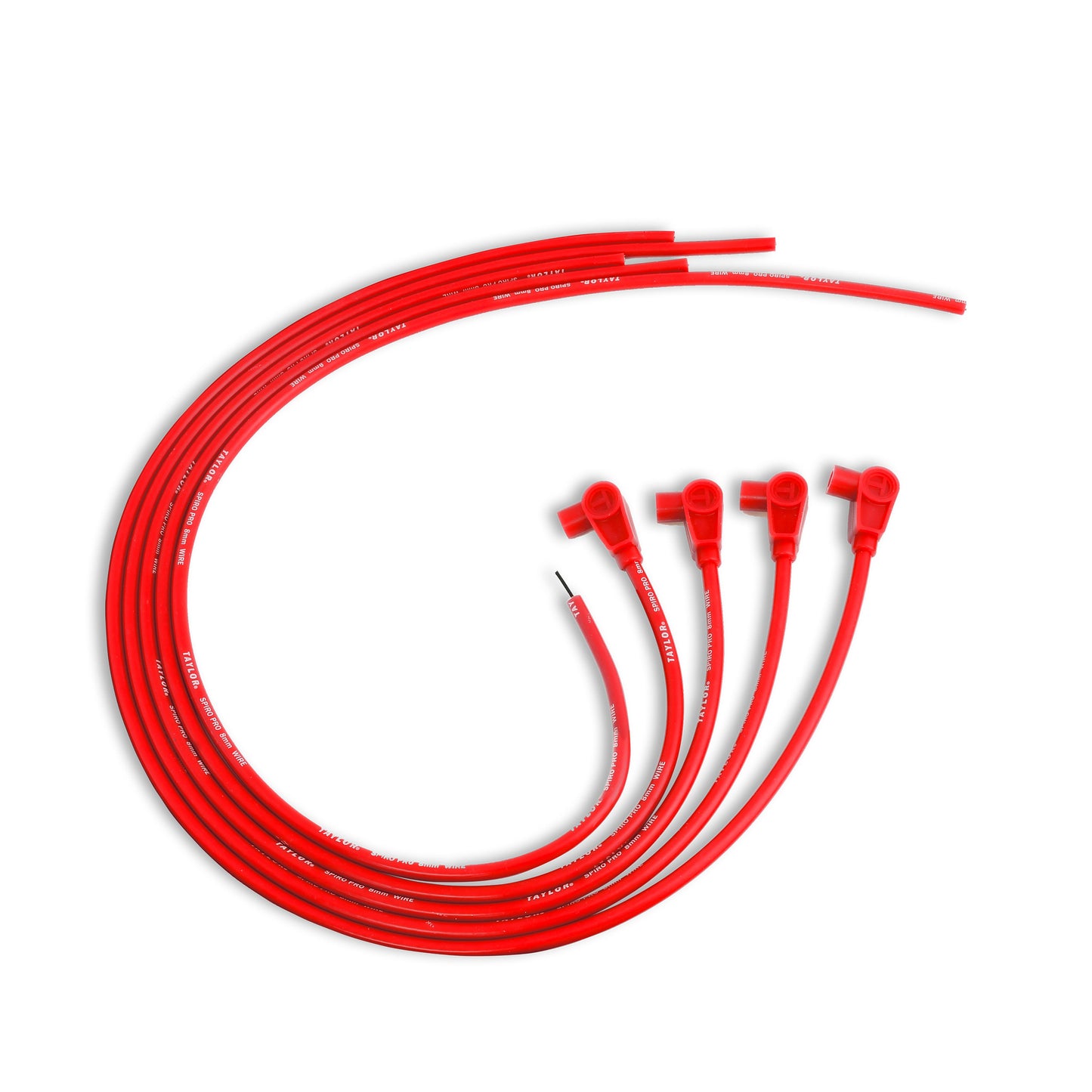 Spark Plug Wire Set Universal 8mm Silicone Spiro Pro 90? 350 ohm/ft Red 73237
