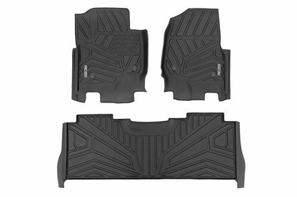 Fits Ford F-250/F-350 SD (17-24) Flex-Fit Floor Mats; Front and Rear; FF-51712
