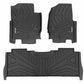 Fits Ford F-250/F-350 SD (17-24) Flex-Fit Floor Mats; Front and Rear; FF-51712