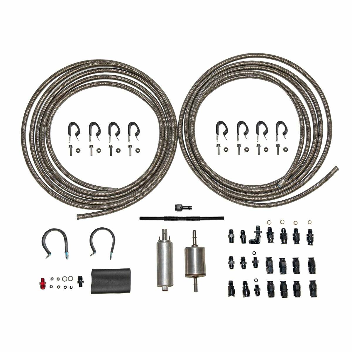 EFI Fuel System Line Kit; Braided Stainless - FL526-7 - Fuel Line Car Part People