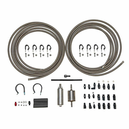 EFI Fuel System Line Kit; Braided Stainless - FL526-7 - Fuel Line Car Part People