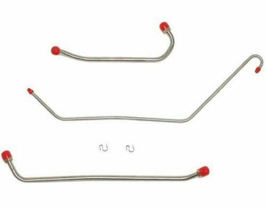 1969 Chevrolet Camaro Pump to Carburetor Fuel Line 3 Piece w/ Return - FPC6905SS - Pre-Bent Fuel Lines Car Part People
