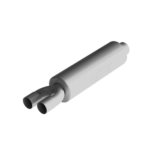 3in. ID inlet/dual 2.5in. ID outlet; 30in. Chambered Muffler; AL - GP122107 - Performance Mufflers Car Part People