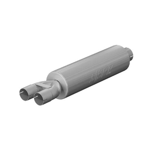 3in. ID inlet/dual 2.5in. ID outlet; 30in. Muffler; Mild Tone; T409 - GP190810 - Performance Mufflers Car Part People