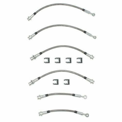 1993-97 Chevrolet Camaro Brake Hose Kit 6pcs Braided Stainless - HSK0003SS - Brake Hoses Car Part People