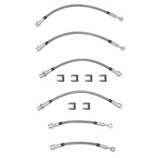 1993-97 Chevrolet Camaro Brake Hose Kit 6pcs Braided Stainless - HSK0003SS - Brake Hoses Car Part People