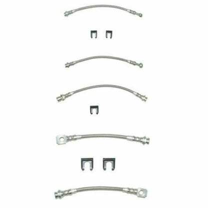 1993-97 Chevrolet Camaro Brake Hose Kit 5pcs Braided Stainless - HSK0004SS - Brake Hoses Car Part People