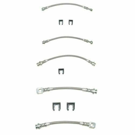 1993-97 Chevrolet Camaro Brake Hose Kit 5pcs Braided Stainless - HSK0004SS - Brake Hoses Car Part People