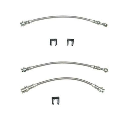 Brake Hose Kit For 96-98 Ford Mustang GT Kit 4pcs Braided Stainless Fine Lines - Brake Hoses Car Part People
