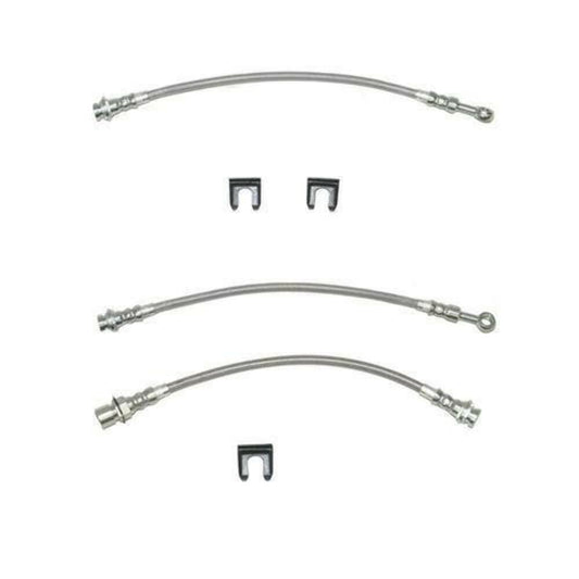Brake Hose Kit For 96-98 Ford Mustang GT Kit 4pcs Braided Stainless Fine Lines - Brake Hoses Car Part People