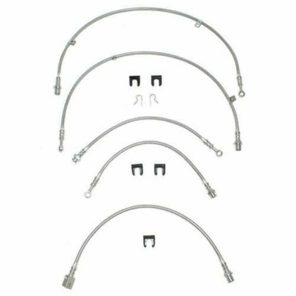 Brake Hose Kit For 99-04 GM 1500 2WD Kit 5pcs Braided Stainless Fine Lines - Brake Hoses Car Part People