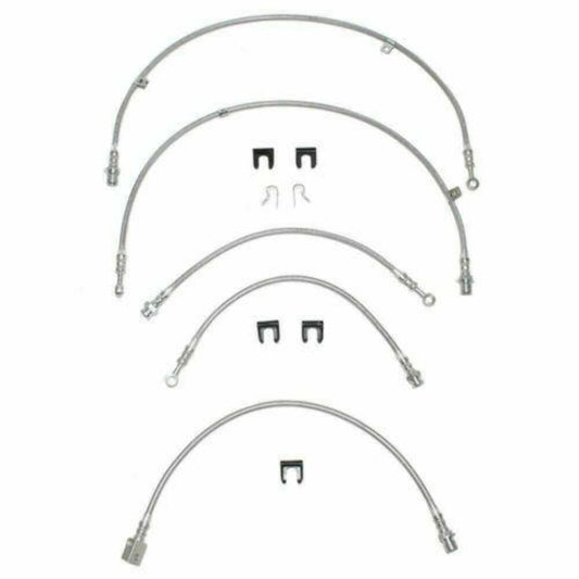 Brake Hose Kit For 99-04 GM 1500 2WD Kit 5pcs Braided Stainless Fine Lines - Brake Hoses Car Part People