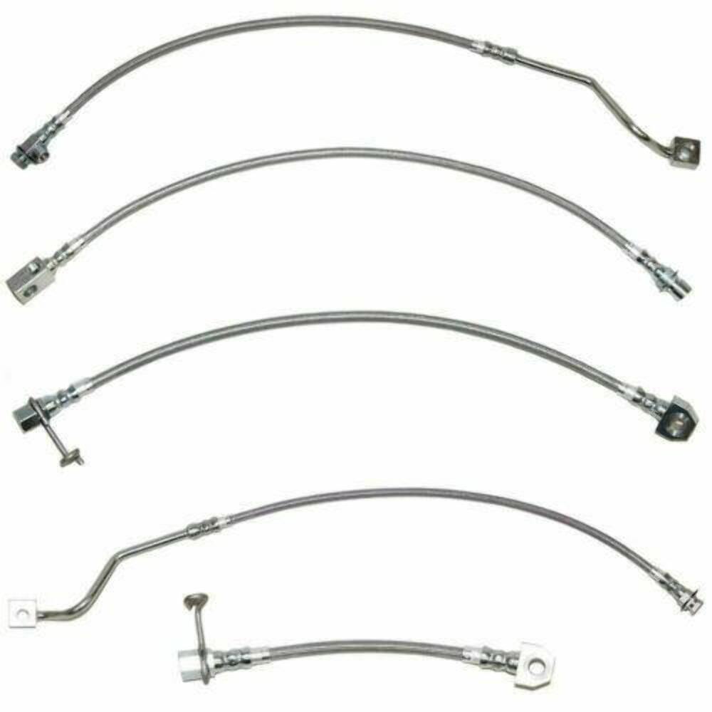 1999-01 Ford F-250 SD Brake Hose Kit 4WD RWABS Staggered Rear Calipers -HSK0019SS - Brake Hoses Car Part People