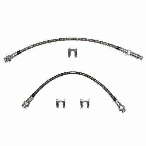 1966 Dodge Coronet Brake Hose Kit w/ Dana Kit Braided Stainless - HSK0029SS