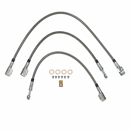 97-06 Jeep Wrangler Brake Hose Kit No ABS Stainless Steel HSK0049SS-CP - Brake Hoses Car Part People