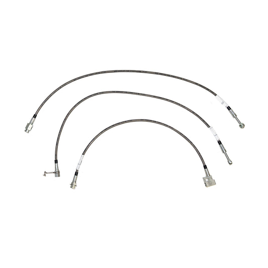 Brake Hose Kit For 97-01 Dodge Ram 4WD w/ Rear Drum Complete Kit 3pcs Braided St - Brake Hoses Car Part People